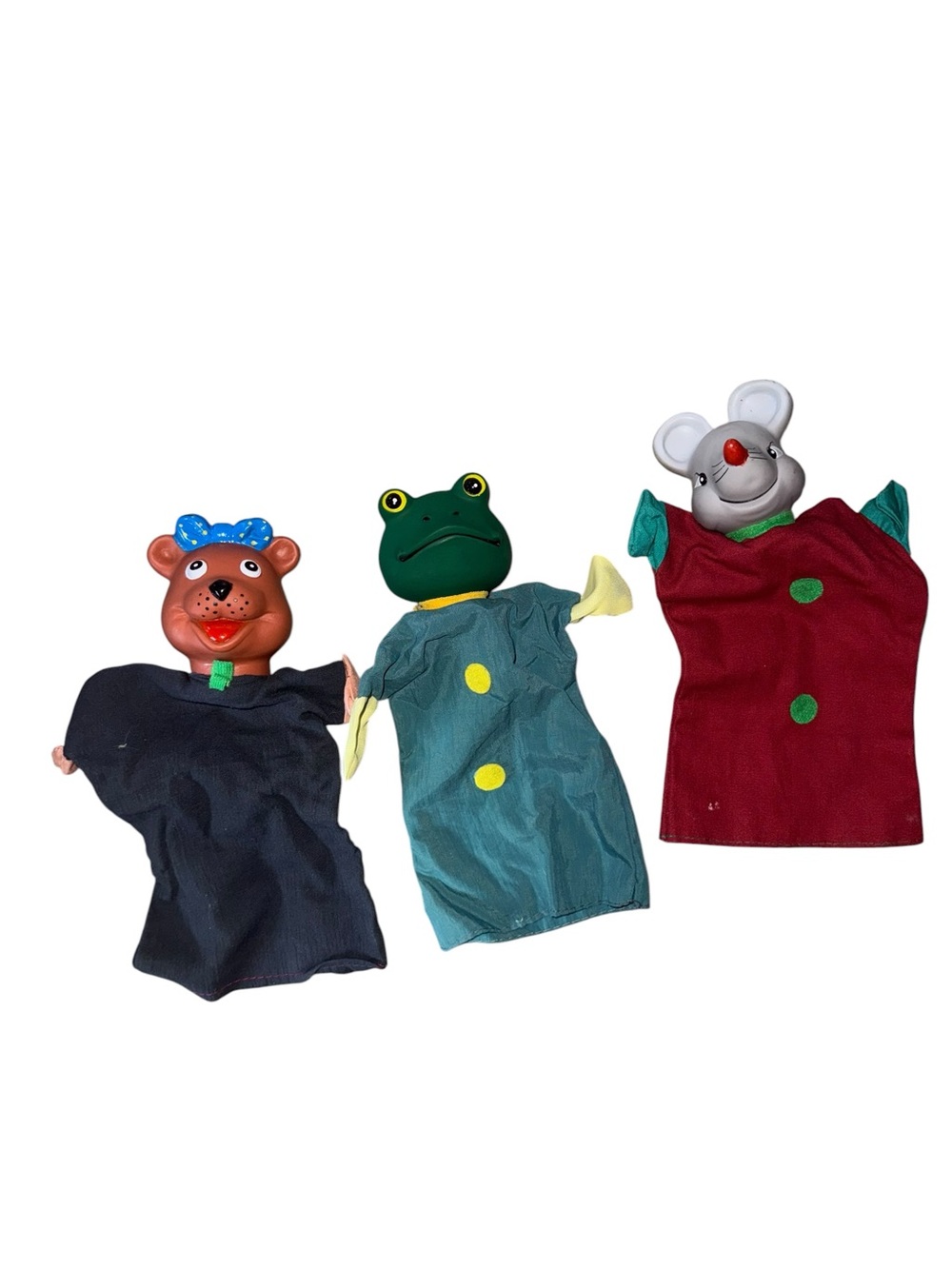 Vintage hand puppets lot of three